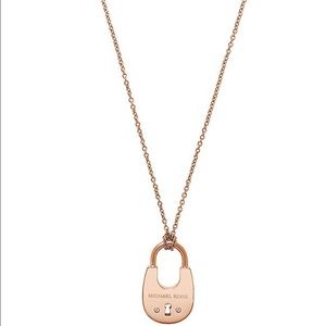 Michael Kors Rose Gold Lock Necklace